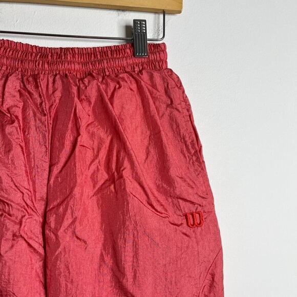 Wilson Women's Vintage Track Pants Size M Pink Windbreaker Jogger Lined Nylon - Picture 3 of 11
